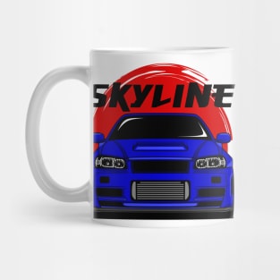 Blue Skyline R34 Mug